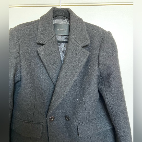 Black Coach Wool Coat - Picture 2 of 9